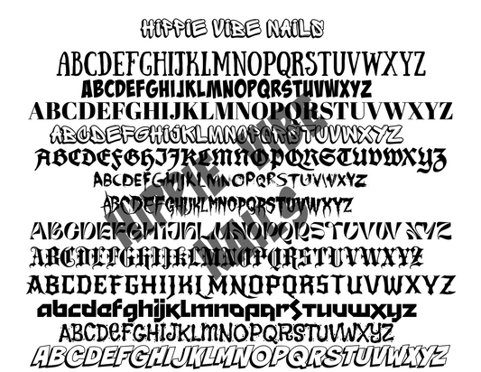 Font Sheet (DIGITAL PDF)